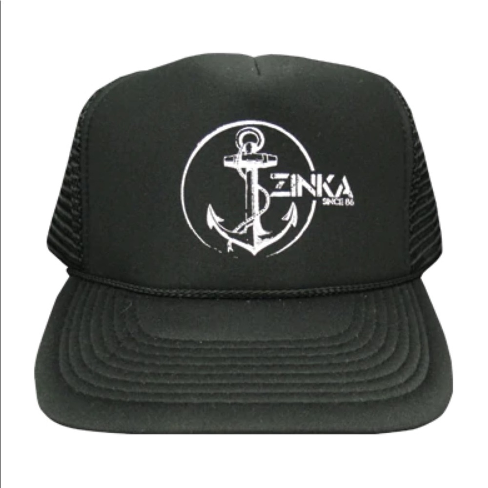 Zinka Hat Black Embroidered Mesh SnapBack Baseball Cap, One Size